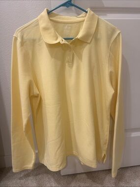 L.L. Bean Long Sleeve Polo — Pale Yellow